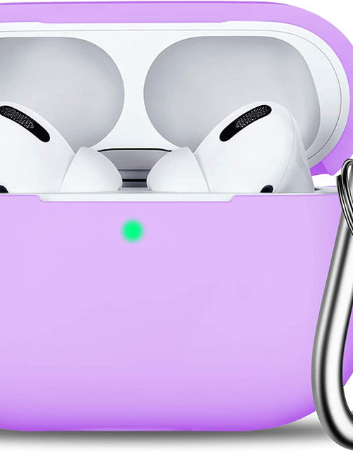 Load image into Gallery viewer, Airpods Pro Case Cover with Keychain, Full Protective Silicone Skin Accessories for Women Girl with Apple 2019 Latest Airpods Pro Case, Front LED Visible-Lavender
