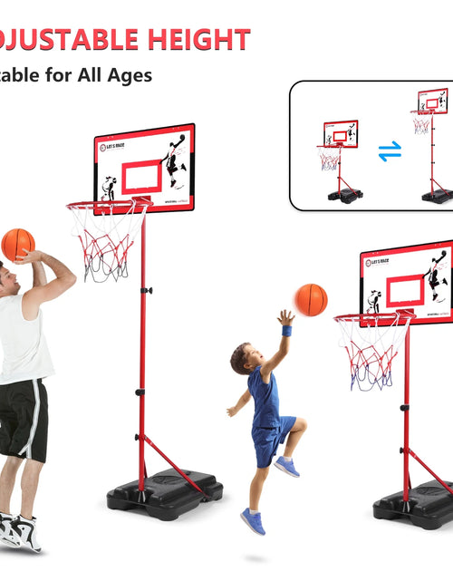 Load image into Gallery viewer, Kids Basketball Hoop with Stand, Adjustable Basketball Set, Toddler Basketball Toys for Boys Age 3 4 5 6 7 8, Indoor Outdoor Backyard Sport Game Gifts
