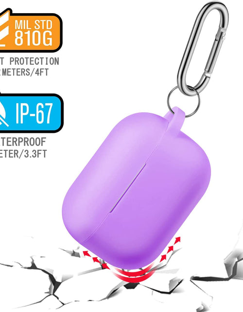 Load image into Gallery viewer, Airpods Pro Case Cover with Keychain, Full Protective Silicone Skin Accessories for Women Girl with Apple 2019 Latest Airpods Pro Case, Front LED Visible-Lavender
