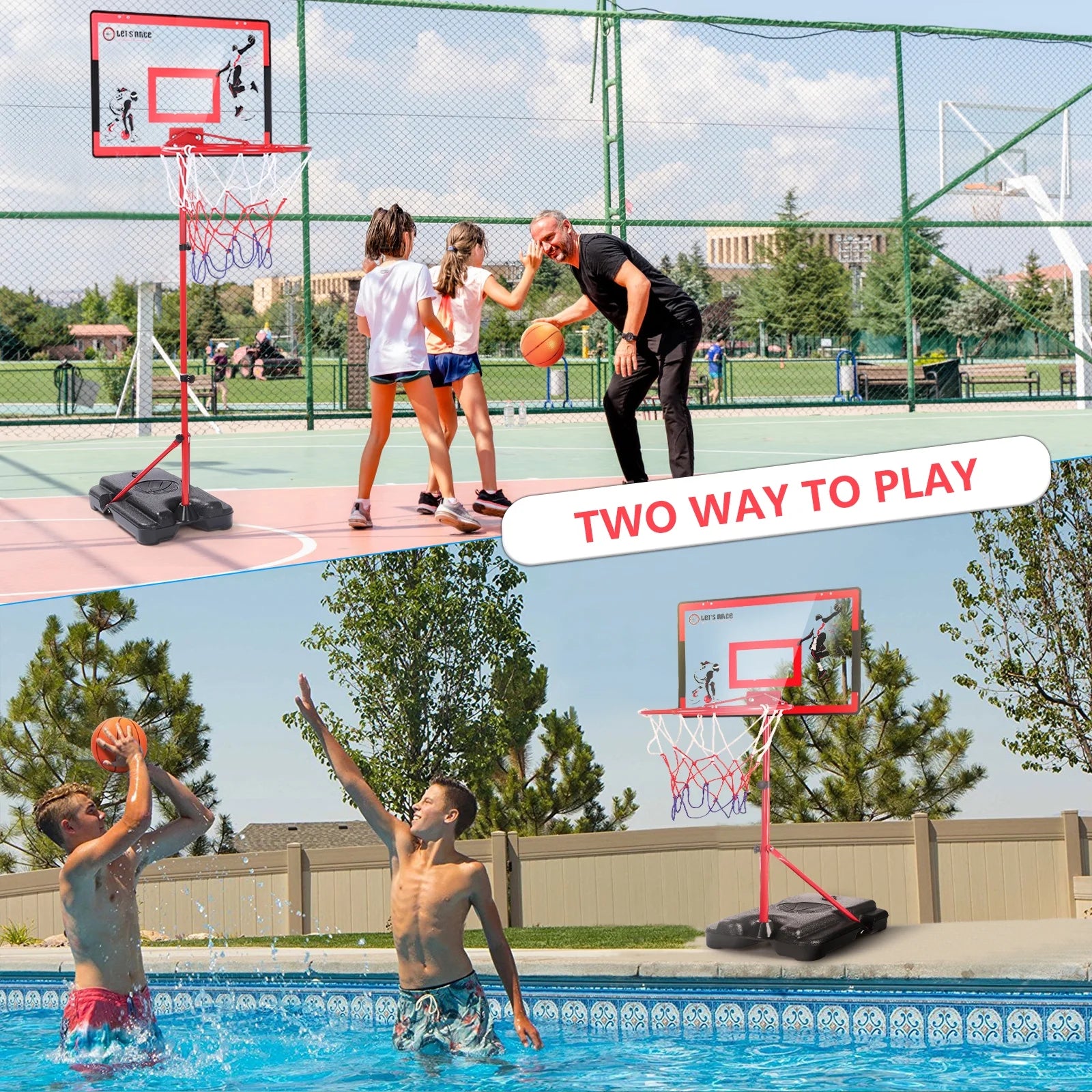 Kids Basketball Hoop with Stand, Adjustable Basketball Set, Toddler Basketball Toys for Boys Age 3 4 5 6 7 8, Indoor Outdoor Backyard Sport Game Gifts