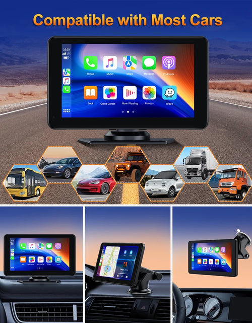 Load image into Gallery viewer, Toguard 6.86&quot; Portable Wireless Car Stereo Receiver Carplay &amp; Android Auto Screen with 2.5K Dash Cam, 1080P Backup Camera, GPS Navigation for Car Bluetooth, Airpay, AUX/FM, Googel, Siri, 64GB SD Card

