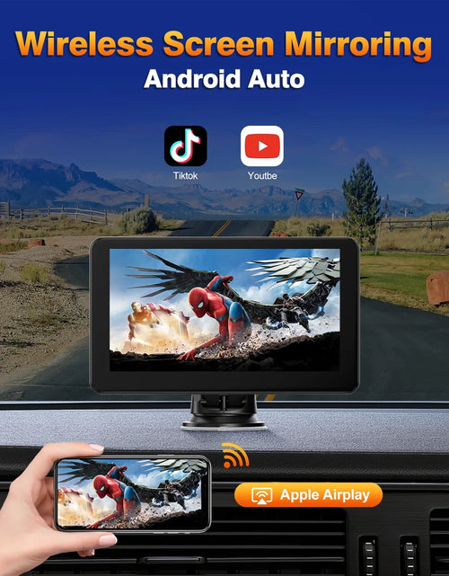 Load image into Gallery viewer, Toguard 6.86&quot; Portable Wireless Car Stereo Receiver Carplay &amp; Android Auto Screen with 2.5K Dash Cam, 1080P Backup Camera, GPS Navigation for Car Bluetooth, Airpay, AUX/FM, Googel, Siri, 64GB SD Card
